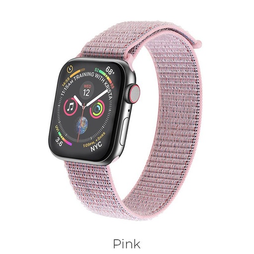 Hoco Apple Watch Series1/2/3/4/5(42/44mm) WB06 nylon sportovní řemínek, Růžová