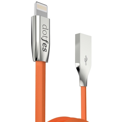 Dotfes A04 látka zinek slitina lightning kabel, oranžová