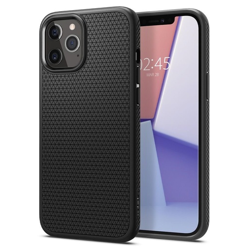 Apple iPhone 12 Spigen liquid air prémiový zadní kryt (Černá)