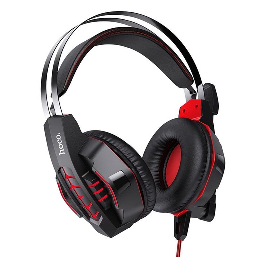Hoco W102 sluchátka, 2m, two-in-one audio adapter, červená