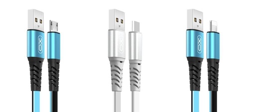XO NB154 micro USB datový kabel (Stříbrná) – 1 m, 2A