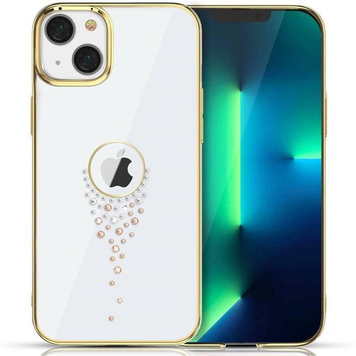 Apple iPhone 13 Kingxbar sky series Swarovski s kamínky zadní kryt (Zlatá)
