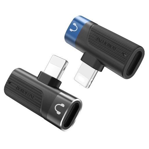 Borofone BV14 lightning adapter, Dual Lightning digitální audio konverter, černá