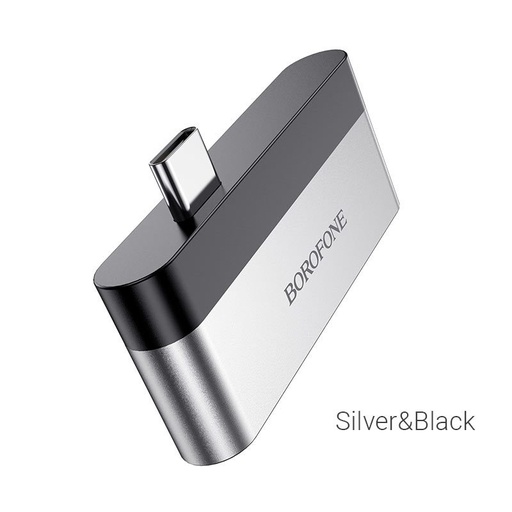 Borofone DH2 HDMI adapter, adapter USB-C HDMI + USB3.0, hliník slitina, široký kolem kompatibilita, černá
