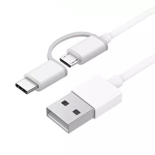 Xiaomi Mi 2in1 2in1 kabel (microUSB + type-C), 1m, bílá