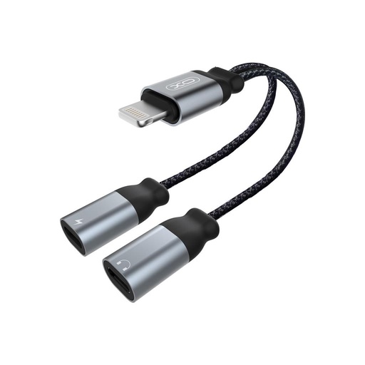 XO NBR160A Lightning audio adapter (Černá) – dvojitý Lightning konektor s mikrofonem