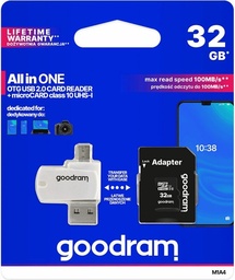 Goodram microSDHC + adapter + OTG čtečka 32GB class10 paměťová karta