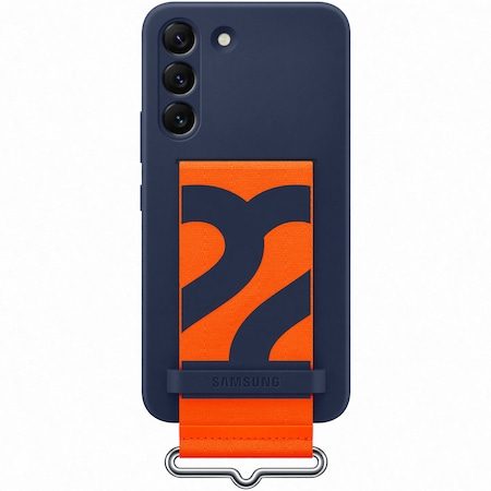 Samsung Galaxy S22 Silicone Cover pouzdro s řemínkem (Modrá)