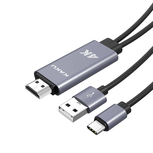 KAKU KSC-557 HDMI adapter adaptér Z USB-C HDMI-re (4K), šedá
