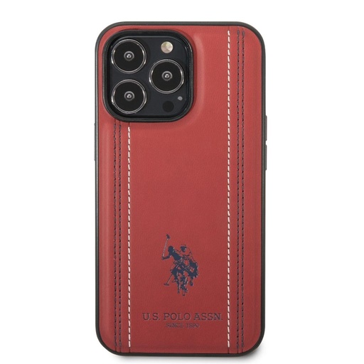 Apple iPhone 14 Pro U.S. Polo Stitched Lines zadní kryt (Červená) - USHCP14LPFAR