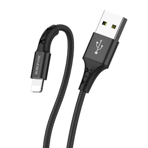 Borofone BX20 lightning kabel, látka, 2A, 1m, černá
