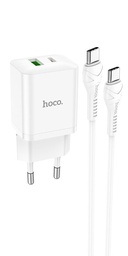 Hoco N28 síťový rychlonabíječka (QC + PD konektor), PD type-C kabel, bílá