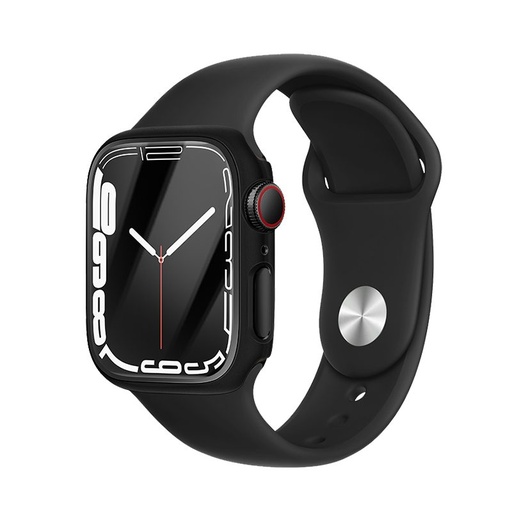 Apple Watch 7/Watch 8 41mm Hoco WS3 Shadow pouzdro vestavěný s tvrzeným sklem (Černá)
