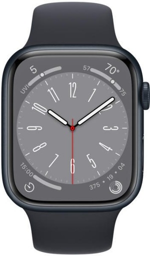Apple Watch Series 8 GPS 45MM půlnoční černá hliníkové pouzdro půlnoční černá sportovní řemínek (MNP13CM/A)