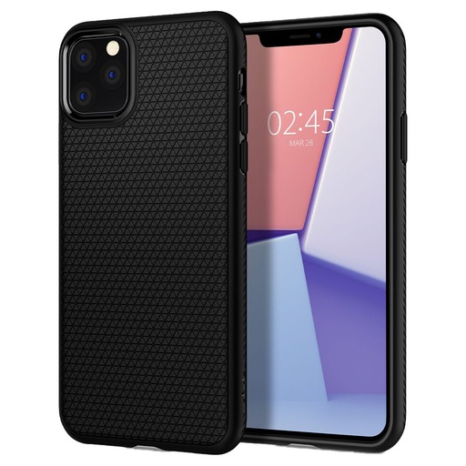 Apple iPhone 11 Pro Max Spigen liquid air prémiový zadní kryt (Černá)