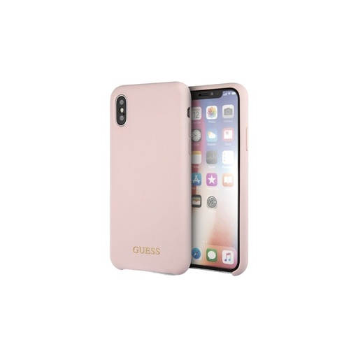 Apple iPhone X/XS Guess silikonový zadní kryt (Světlý růžová) - GUHCPXLSGLLP