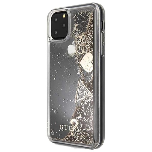 Apple iPhone 11 Pro Max Guess Glitter Hearts pouzdro (Zlatá) - GUHCN65GLHFLGO
