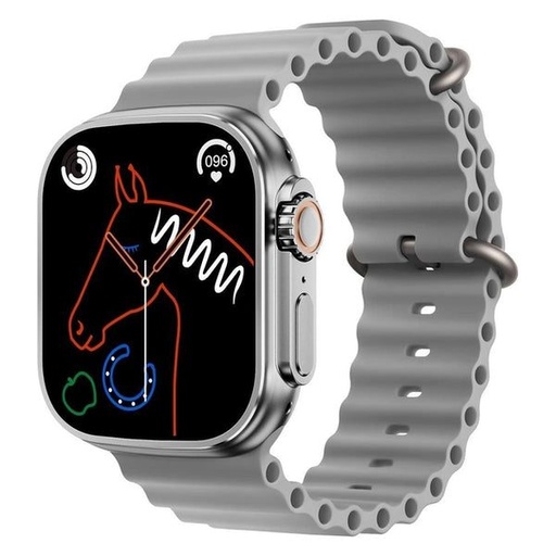 XO M8 Pro chytré hodinky (Stříbrná) – 1.96", 49 mm, příjem hovorů, bezdrátový nabíjení